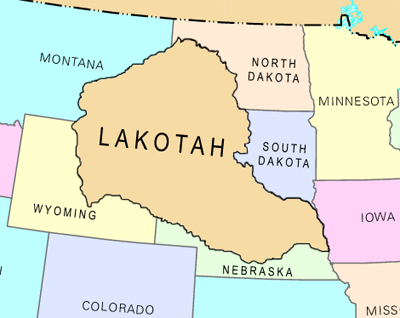 Image result for The Republic of Lakotah Map